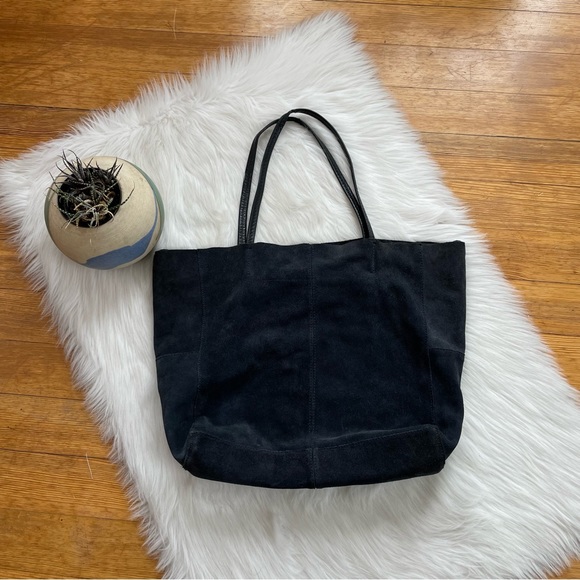 Mango large suede leather tote bag - Picture 7 of 9